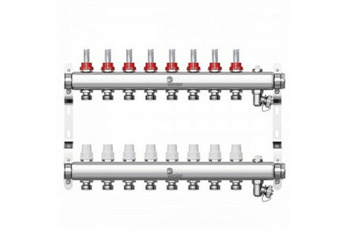 Коллектор 1'', в сборе на 8 выходов 3/4'' с расходомерами