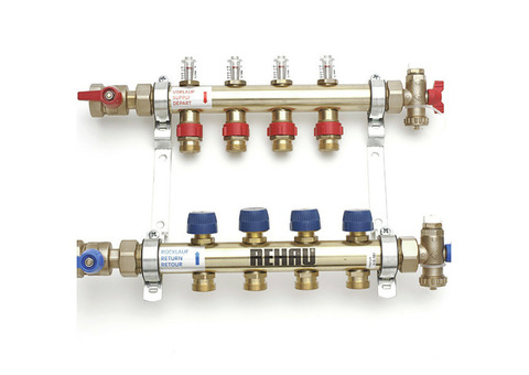 Коллектор распределительный Rehau HKV-D на 3 контура нержавеющая сталь 12080311002