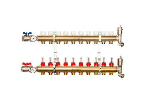 Коллектор распределительный Stout SMB 0473 000010 на 10 контуров с расходомерами