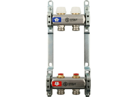 Коллектор распределительный Stout SMS 0922 000002 на 2 контура без расходомеров
