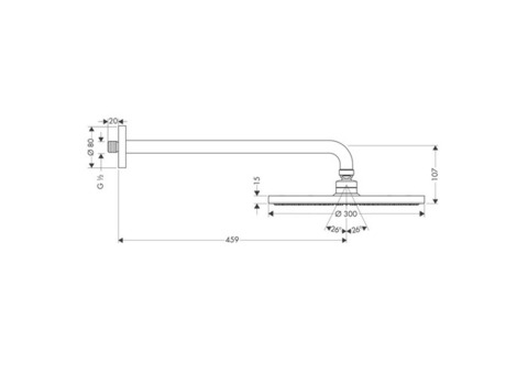 Верхний душ Hansgrohe Raindance S 300 Air 27492000