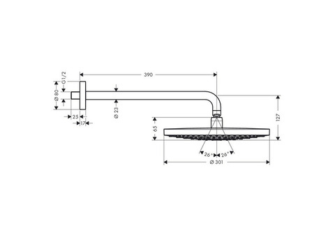 Верхний душ Hansgrohe Raindance Select S 300 27378000