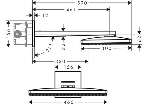 Верхний душ Hansgrohe Rainmaker Select 24005400