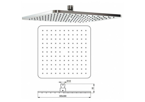 Верхний душ Ideal Standard Idealrain Cube B0025AA