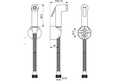 Гигиенический ручной душ Ideal Standard Idealspray B0595AC белый/хром