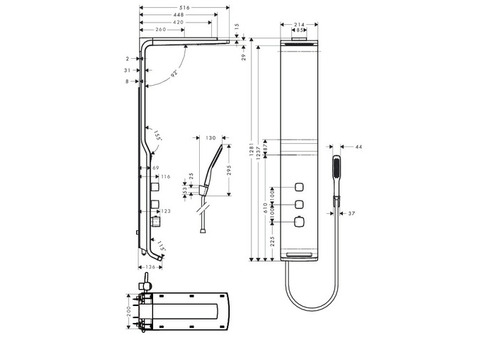 Душевая панель Hansgrohe Raindance Lift 27008000