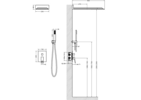 Душевая система встроенная Timo Briana SX-7139/03SM черный