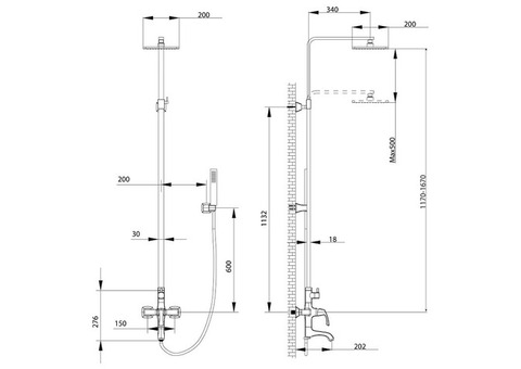 Душевая стойка Lemark Nubira LM6262ORB черная бронза