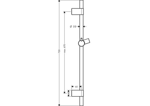 Душевая штанга Hansgrohe Unica S Puro Reno 28662000 720 мм