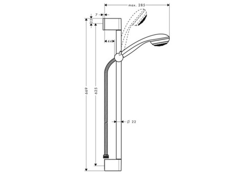 Душевой гарнитур Hansgrohe Crometta 85 1Jet Unica'c 27728000