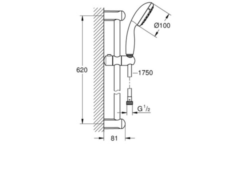 Душевой гарнитур Grohe New Tempesta 100 27598001