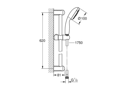 Душевой гарнитур Grohe New Tempesta 100 27795001