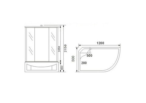 Душевая кабина Aqualux AQ-4072GFL Modo-120 1200х800х2150 мм левая