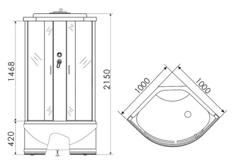 Душевая кабина Erlit Comfort ER3510TP-C3 1000x1000x2150 мм