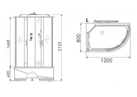 Душевая кабина Erlit Comfort ER3512TPL-C4-RUS 1200x800x2150 мм