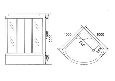 Душевая кабина Niagara NG-709-01N 1000x1000x2200 мм с новыми форсунками