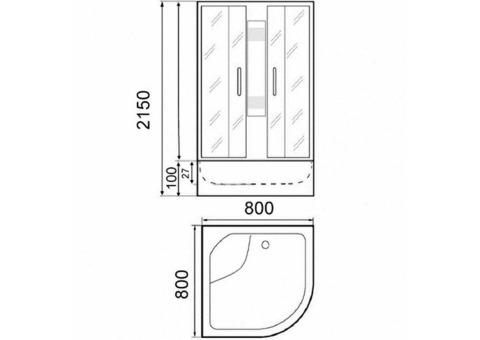 Душевая кабина Parly Frost FQ81 800х800х2150 мм