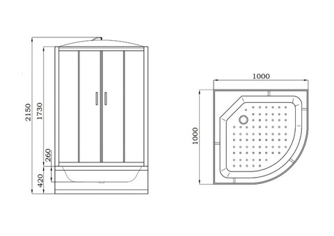 Душевая кабина Parly Classic Эконом EC102P 1000х1000х2150 мм