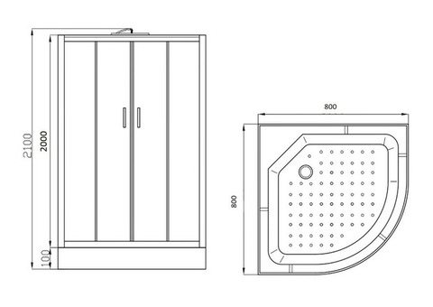 Душевая кабина Parly Classic Эконом EC83 800х800х2100 мм