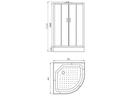 Душевая кабина Parly Classic Эконом EC83P 800х800х2100 мм