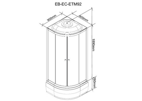 Душевая кабина Parly Classic Эконом ECM92P 900х900х2150 мм