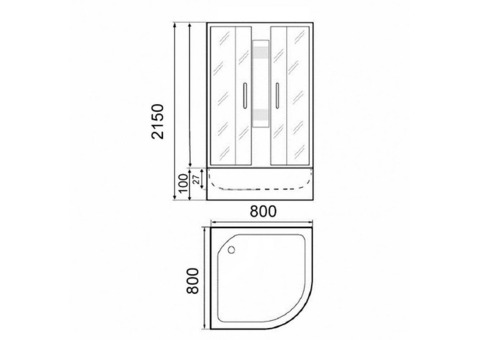 Душевая кабина Parly Frost F81N низкий поддон 800х800 мм