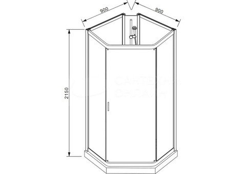 Душевая кабина Parly Penta P91 900х900х2150 мм