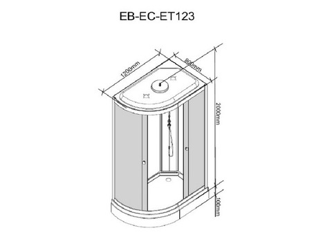 Душевая кабина Parly Tomorrow ET123R низкий поддон 1200х800 мм