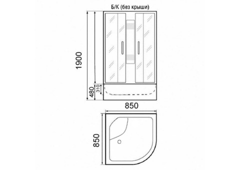 Душевая кабина Parly Tomorrow TM901 850x850х1900 мм