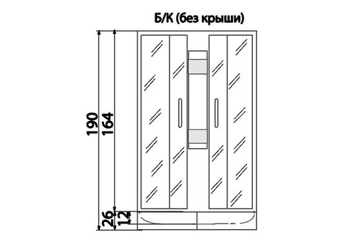 Душевая кабина River Nara 90/26 МТ 900x900x1900 мм без крыши