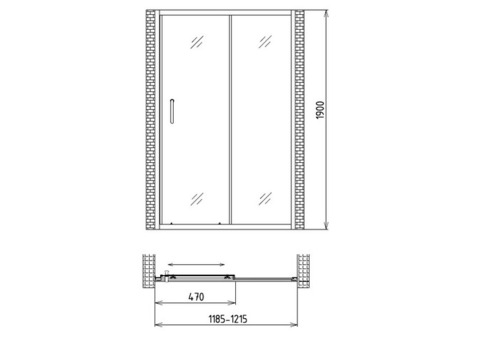 Душевая дверь Gemy Victoria S30191A 1200х1900 мм