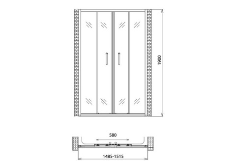 Душевая дверь Gemy Victoria S30192A 1500х1900 мм