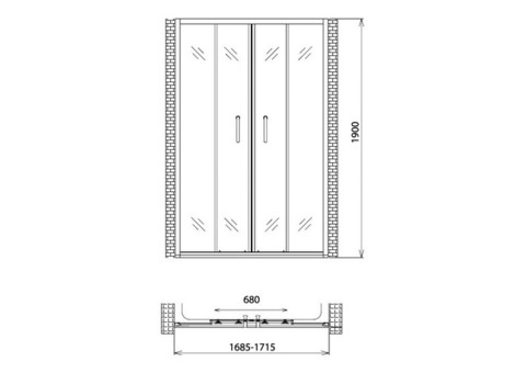 Душевая дверь Gemy Victoria S30192C 1700х1900 мм