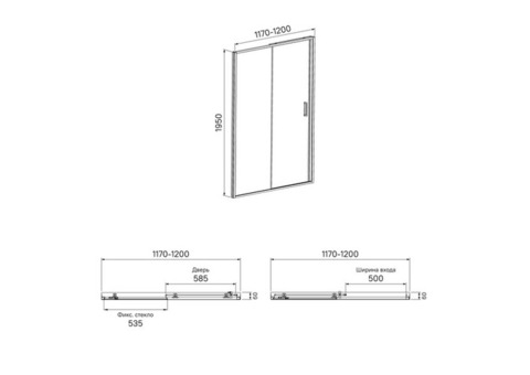 Душевая дверь Iddis Zodiac ZOD6CS2i69 1200x1950 мм