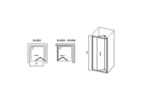 Душевая дверь Ravak Blix BLDZ2-90 Transparent блестящая