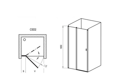 Душевая дверь Ravak Chrome CSD2-100 Transparent белая