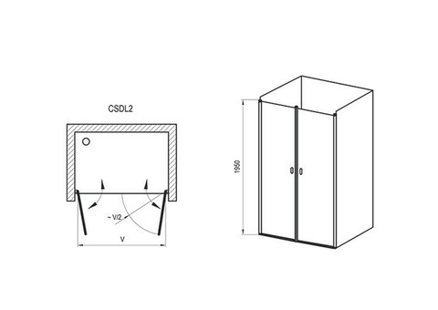 Душевая дверь Ravak Chrome CSDL2-100 Transparent блестящая