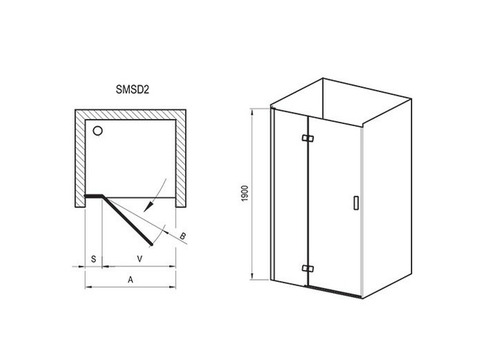 Душевая дверь Ravak Smart Line SMSD2-100 A-R Transparent хром