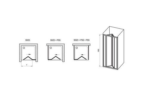 Душевая дверь Ravak Supernova SDZ3-100 Transparent белая