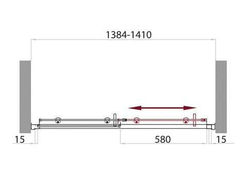 Душевая дверь в нишу BelBagno Uno BF-1-140-C-Cr 1400х1850 мм