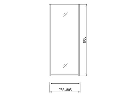 Душевая стенка Gemy A80 800х1900 мм