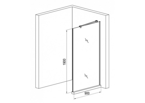 Душевая стенка Gemy D90 900х1900 мм