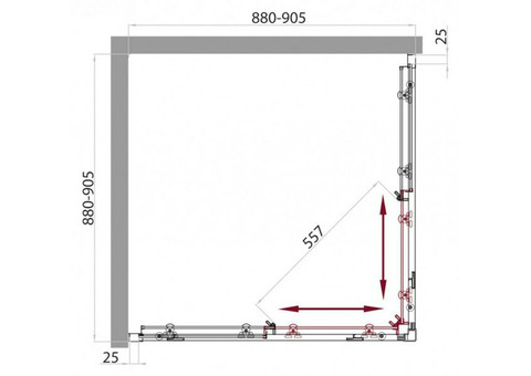 Душевое ограждение BelBagno Sela A-2-90-Ch-Cr 900x900x1900 мм