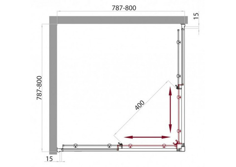 Душевое ограждение BelBagno Uno A-2-80-P-Cr 800х800x1850 мм