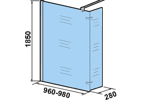 Душевое ограждение Weltwasser WW400 Walk-In 100G+30G 980х280х1850 мм