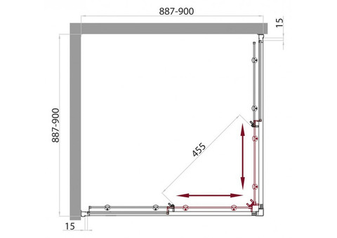 Душевой уголок BelBagno Uno GL-A-2-90-C-Cr-TR 900х900x2000 мм