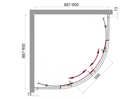 Душевой уголок BelBagno Uno GL-R-2-90-С-Cr-TR 900х900x2000 мм