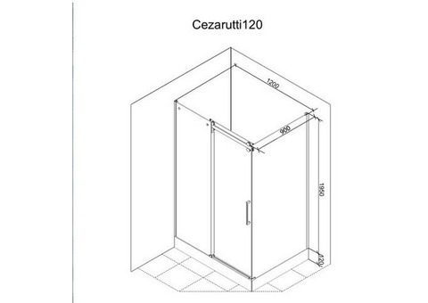 Душевой уголок Ceruttispa Cezares120B без поддона 120х90 см