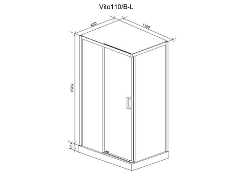 Душевой уголок Ceruttispa Vito110B-L без поддона