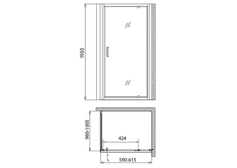 Душевой уголок Gemy Sunny Bay S28120-A100 600х1000х1900 мм